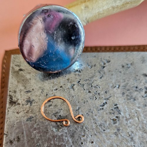 Margot Potter's Falloween Bracelet  - , Contemporary Wire Jewelry, Dapping, Dapping Jewelry, Findings, Clasps, Components, Wire Wrapping, Wrapping, Wire Wrapping Jewelry, Use the flat end of your chasing hammer    